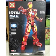 Chinese Lego SX4075 Ironman mecha 1 164 Pieces Height 36 Cm. With Lights