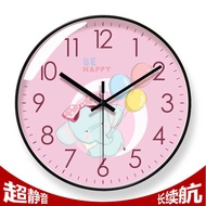 6168 Living Room Cartoon Wall Clock Small Animal Clock Cute Pet Elephant Silent Sweeping Second Long