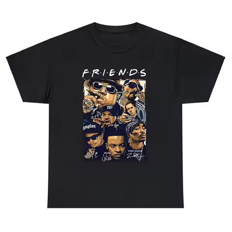 Friends The Notorious Big Biggie Smalls Snoop Dogg Eminem Ice Cube Eazy-E Dr.Dre Tupac 2Pac T-shirt 