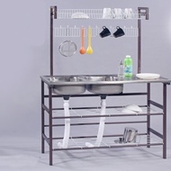 JFH 3V DKK630 Double sink with rack / sinki berkembar / rak sinki