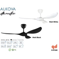 Alkova Alpha EXCEL 3B 56" DC Motor Ceiling Fan with 3 Blades - 6 Speeds Remote