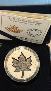 2023加拿大高陷入楓葉鍍銠金.9999反向精鑄銀幣1盎司