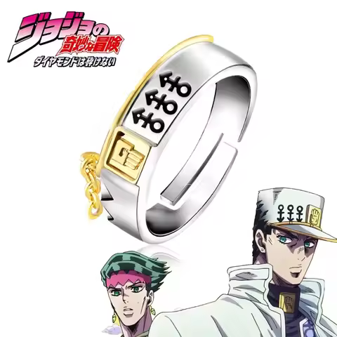 Anime JoJo's Bizarre Adventure Ring Kujo Jotaro Jolyne Cujoh Cosplay Metal Adjustable Rings Jewelry 