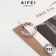 AIFEI JEWELRY Intertwined For Vintage Accessories Cincin Original Sterling Ring Adjustable Silver Perak 925 Women 純銀戒指 Perempuan Korean R762