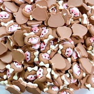 A343 10 pcs girl cabochon flatback charm resin cute kawaii cartoon coffee brown diy accessory decode