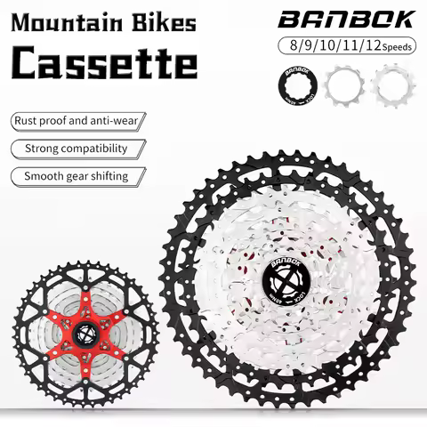 BANBOK MTB Bike 8 9 10 11 12 Speed Bicycle Freewheel 11-32T/34T/36T/42T/46T/50T/52T Cassette Sprocke