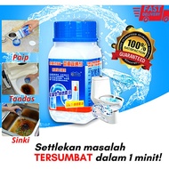 DISSOLVE Clog Remover Cleaner for Sink Basin Drain Pipe at Toilet Kitchen Penghapus Sumbat Tersumbat 管道疏通剂