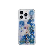 藍色小飛燕繡球花 手工押花手機殼適用於iPhone Samsung Sony LG
