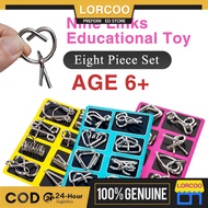 8 Pcs/Set Metal Wire Puzzle Set Puzzle Intelligence Buckle Lock Toy IQ Puzzle Brain Teaser