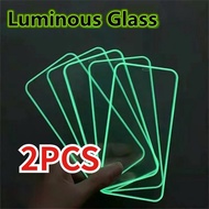 2Pcs Luminous Tempered Glass For Xiaomi Mi Redmi Note 13C 12S 12C 11S 11 10C 10S 10 9 9S 8 10S 9A 9T 9T 10T A1 A2 Poco M5 X5 X3 M3 F5 NFC Pro Clear Screen Protector
