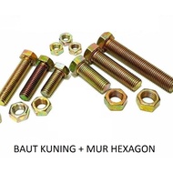 Yellow M6 Nut and Bolt Key 10 Hexagon Bolt/