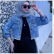 Jacket JEANS CROP Women Girls RAWIS Jacket JINS DENIM Latest Jacket