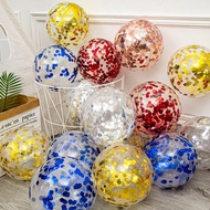 50pcs Decorative Balloons 12 inch Gold Star Confetti Latex Balloons Glitter Clear Transparent Balloo