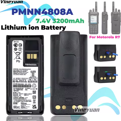 PMNN4808A NEW 7.4V 3200mAh Rechargable Battery with Type-C USB Charging for Motorola R7 R7A PMNN4807