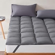 SLEEP ZONE Cooling Mattress Topper King Size Quilted Fitted Mattress Pad Cover, Soft Fluffy Down Alt