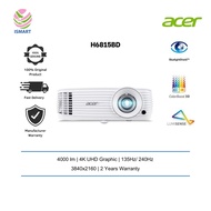 Acer H6815BD Projector (4K UHD 3840 x 2160, 4000 ANSI, 10000:1, HDMI)