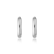 SK Jewellery Classic Hoop 14K White Gold Huggie Earrings