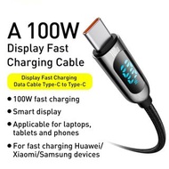 Baseus 2021 PD   ⚡️ 100W ⚡️  - USB Type-C Cable for              MacBook  Fast Charging/Data Transmission  For Xiaomi Samsung Data Wire Phone Charging Cable (2M Length)