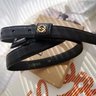中古孤品 正版附盒 Loewe 黑蜥蝪牛皮革 vintage 腰帶皮帶 belt