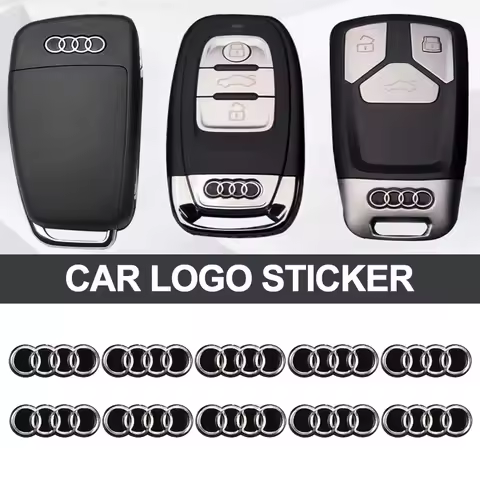 16mm Car Stickers Aluminum Emblem Key Decal For Audi RS6 A1 A2 A3 A4 A5 A6 A7 A8 Q1 Q2 Q3 Q4 Q5 Q6 Q