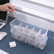 Data Cable Storage Box Desktop Small Transparent Box Charging u Disk Drawer Compartments Tidy-up Sun