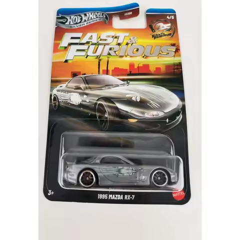2026 New Original Hot Wheels Fast and Furious Silver 25th Anniversary 1/64 1995 MAZDA RX-7 Hotwheels