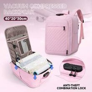 Wizz Air Ryanair Cabin Backpack 40x20x30cm, Includes Vacuum Compression Bag And Manual Pump Set, Sho