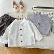 Children's Stand Collar Shirt 0-5 Years Old Autumn Korean Boys' Fashion Simple Shirt Baby Autumn Out