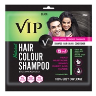 Vip Black Hair Colour Shampoo Hair Dye Shampoo (20Ml Sachet)
