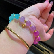 稀缺頂尖阿富汗碧璽客製款彩虹漸變色18k金設計款手鏈 稀有盧比來