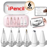 Replacement Pencil Tips for Apple Pencil Pro/ 2nd Gen/ 1st Gen/USB C 6 Pcs 2B Thin Soft Nibs for Pen