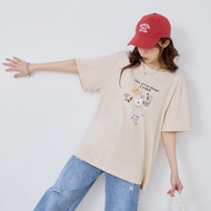 OB Pure Cotton Cute Letter Cat Photo Print Top < AB21241 >