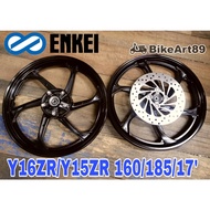 Sport Rim Enkei Yamaha Y15ZR Y16 160/185/17' Original Black Motor Accessories Y15 Ysuku Y16ZR Disc Wheels Bunga Rawang