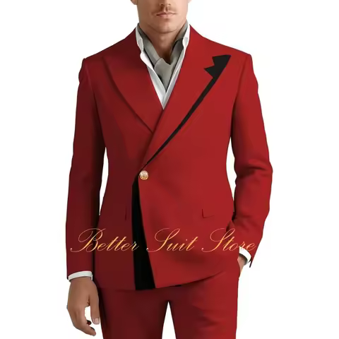 Men's 2 Piece Suit Slim Fit Jacket Pants Suit for Men Formal Dinner Blazer Business Wedding Prom Tux
