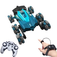 One Click Demo 6WD Stunt RC Car, LED Light Spray 360° Rotating Off Road Toy,Gesture Controlled All T