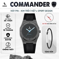Đồng hồ Nam ODIN COMMANDER GREY METAL-Máy Pin Kim Trôi-Chính hãng Việt Nam máy Nhật VH31-chống nước 