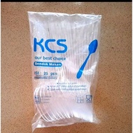 BK888 [Contents 25 PCS] Clear Long Plastic Milk White Tablespoons Long Plastic Tablespoons