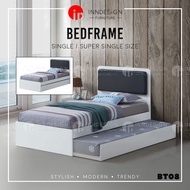 [INNDESIGN.SG] MyroII Solid Wooded Bed Single / Super Single Bed Frame With / Without Single Pullout Bed (Fully Assembled and Free Delivery)