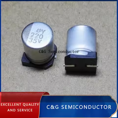 100 PCS 8*10 mm SMD 35V 220uF Chip Aluminum Capacitor, Electrolytic Capacitor 220uF35V