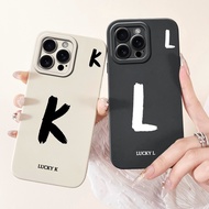 For iPhone 16 Pro Case A3293 A3083 Cover Lucky Initial Letters Soft Silicone Shockproof Casing For i