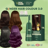 【GINGER HAIR COLOUR】Tutup Uban Hair Dye Telus Air Organic Color Wash Shampoo Sah Solat Cover Grey Fa