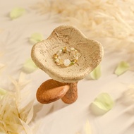 黃色玫瑰花 - 鈦晶 碧璽 利比亞隕石 白蝶貝 天然石戒指