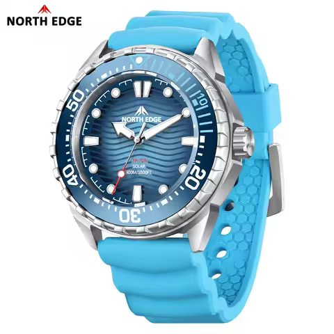 2025 New NORTH EDGE TRITON Solar Powered Dive Watch Men Luxury Quartz Watches For Men 316L Stainless