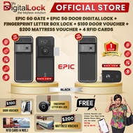 EPIC 6G GATE + EPIC 5G DOOR DIGITAL LOCK  + FINGERPRINT LETTER BOX LOCK + $100 DOOR VOUCHER + $200 MATTRESS VOUCHER + 4 RFID CARDS