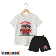 Children's T-shirt Set for August 17th Happy Independence Day, 80th Indonesian Independence Day, Age