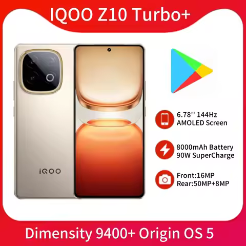 Chinese Version Vivo IQOO Z10 Turbo Plus 5G Smart Phone 6.78'' 144Hz AMOLED 8000mAh Battery 90W Supe