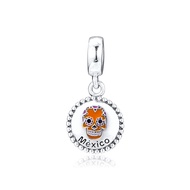 Fits Pandora Bracelet Skull Mexico Day of the Dead Festival Charms Bead 925 Sterling Silver Beads for Jewelry Making kralen