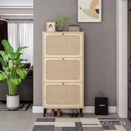 Rattan Shoe Cabinet Plate Furniture Ultra-Thin Shoe Cabinet Capacity Big Shoe Rack Factory Wholesale Entry Shoe Cabinet