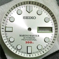 Seiko dial GMT marinemaster 300m silver nh35 nh36 7s26 white index silver 28.5mm superlume nh35 move