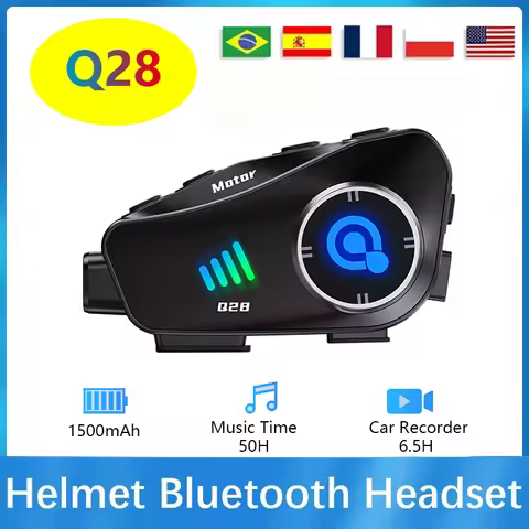 Q28 Motorcycle Helmet Bluetooth Headset Wireless Camera Recorder IP66 waterproof dustproof Body360° 